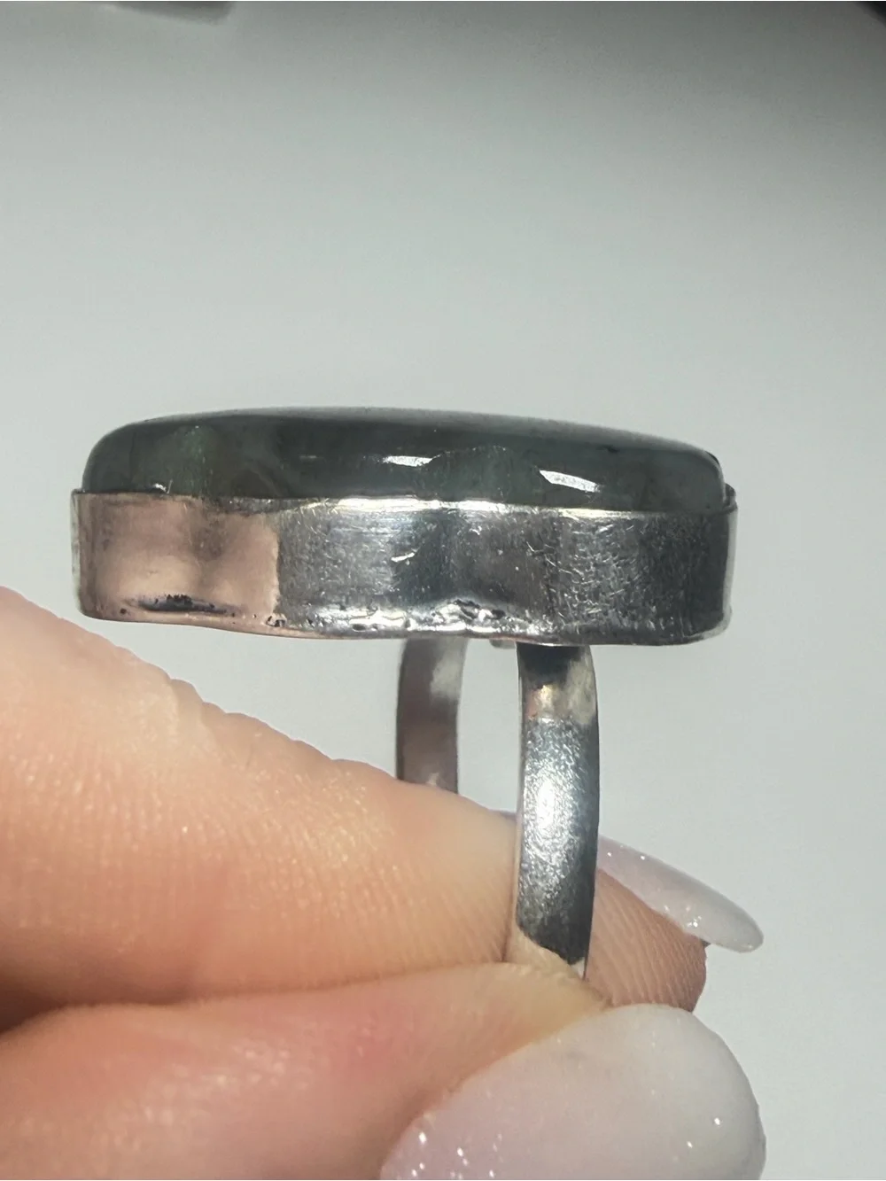Labradorite Cloud Ring | Electric Blue Flash | Adjustable | 925 Stamped